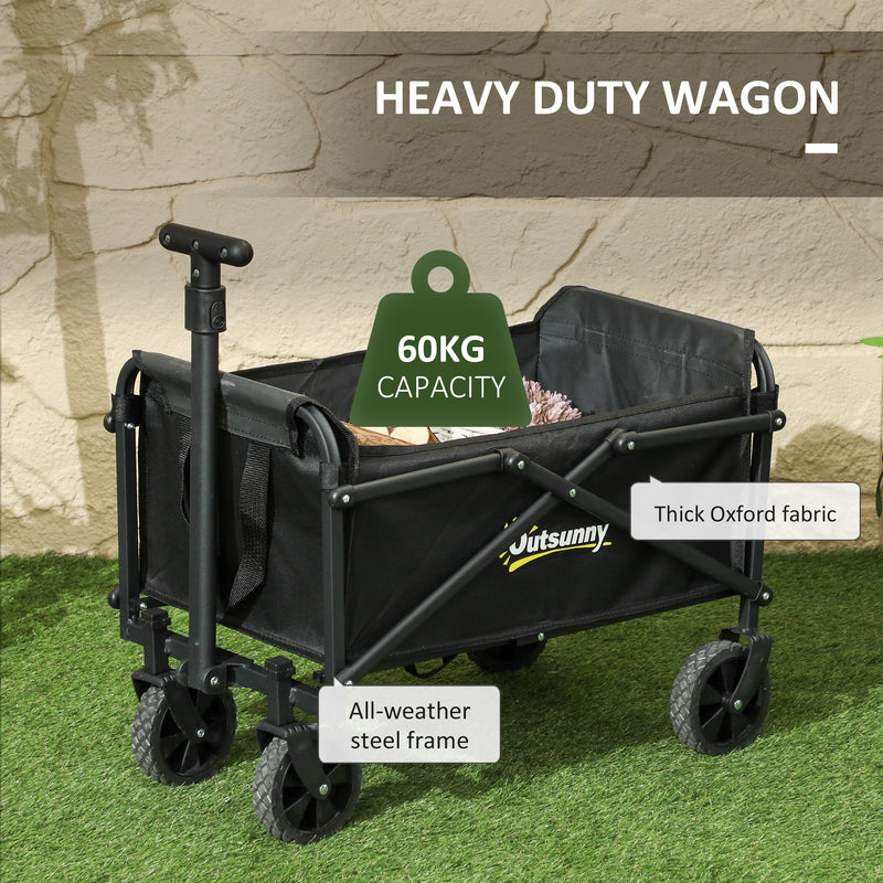 41L Folding Festival Trolley on Wheels 60kg Heavy Duty Garden Cart by Outsunny