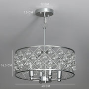 Four Bulb Crystallite Chandelier Light Fixture Adds Elegance To Living Room Silver Tone