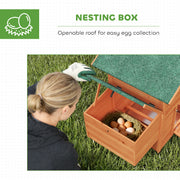 Wooden Chicken Coop for 2 with Nesting Box and Weatherproof Roof for UK Gardens Orange AOSOM