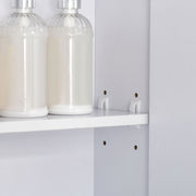 Wall Mounted Bathroom Mirror Cabinet With Adjustable Shelf and Double Doors, White