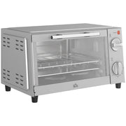 9L Mini Electric Oven with Adjustable Timer and Grill Ideal for Small Kitchens Silver