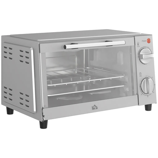 9L Mini Electric Oven with Adjustable Timer and Grill Ideal for Small Kitchens Silver