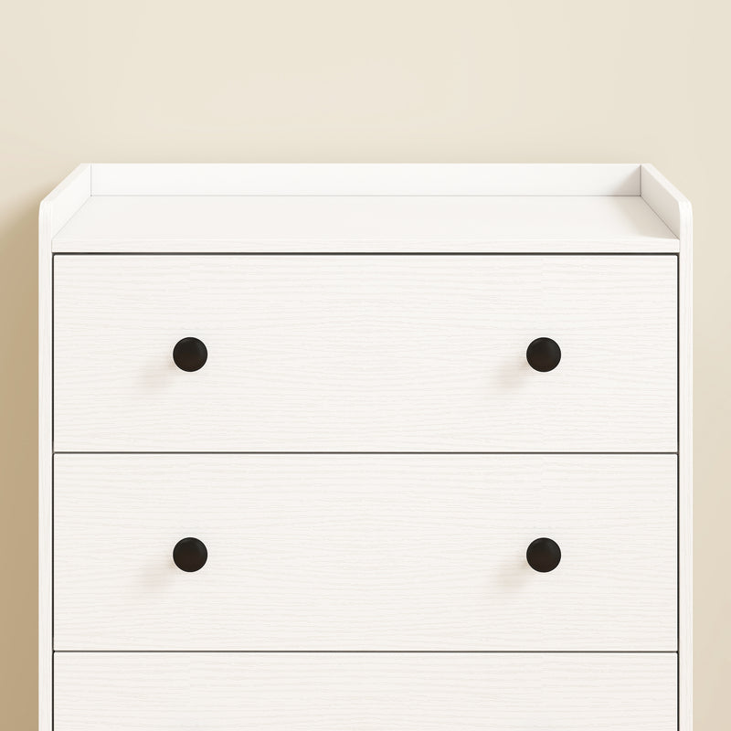 Slim Chest of Drawers for Small Bedrooms with Open Shelf and 4 Deep Drawers