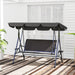 Grey 3 Seater Garden Swing Chair with Adjustable Canopy and Rattan Seat by Outsunny