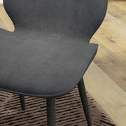 Set of 2 Velvet Dining Chairs with Sturdy Metal Legs for Dining or Living Room Grey