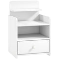 Bedside Table with Drawer and Shelves for Organising Night-Time Essentials White