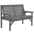 Garden Bench for Two with Curved Seat and Weather Resistant Finish Grey Outsunny
