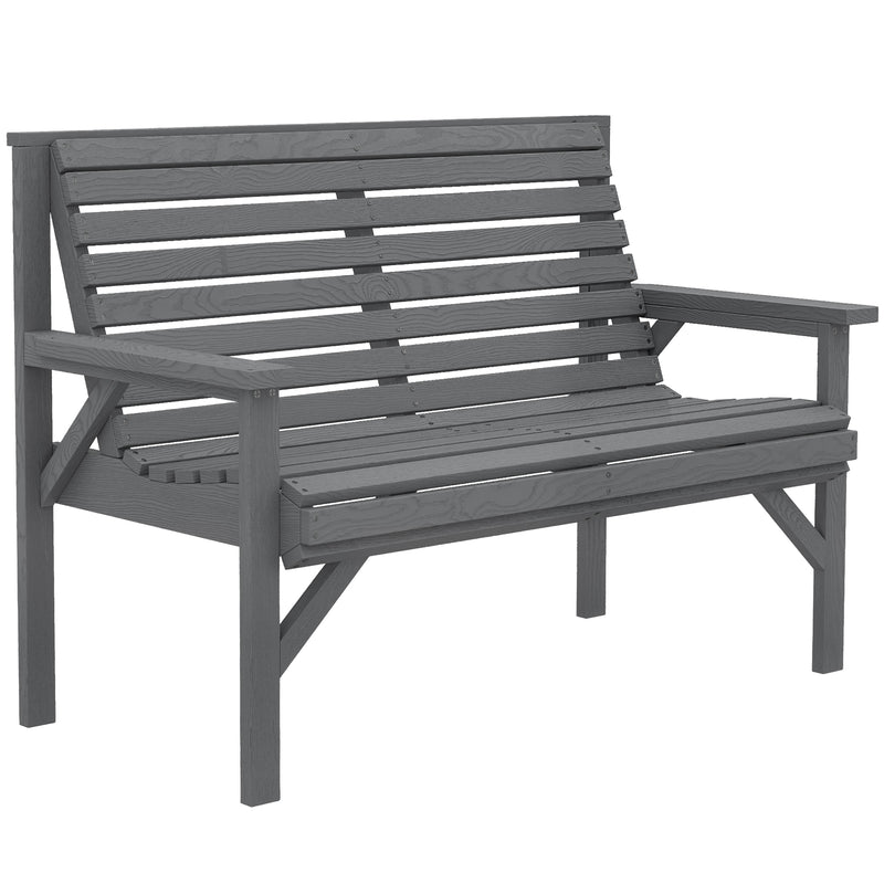 Garden Bench for Two with Curved Seat and Weather Resistant Finish Grey