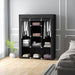 Black Fabric Portable Wardrobe with 8 Shelves and 2 Hanging Rods by HOMCOM