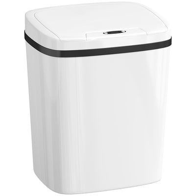 15L Touchless Sensor Bin With Automatic Lid Easy Clean For Kitchen Or Bathroom White AOSOM