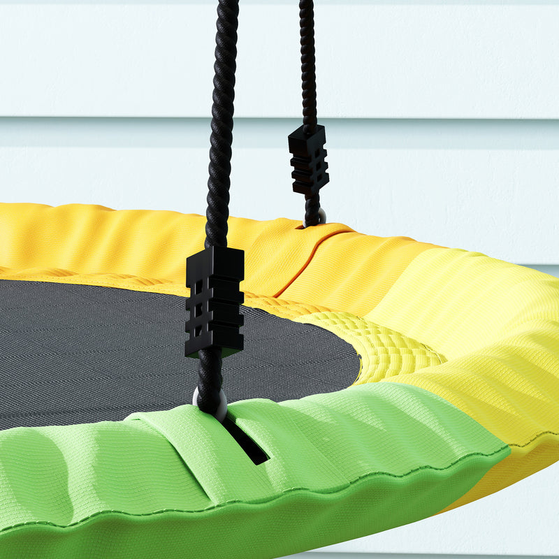Kids Garden Nest Swing for Up to 4 Children with Adjustable Ropes and Waterproof Seat Multicolour AOSOM