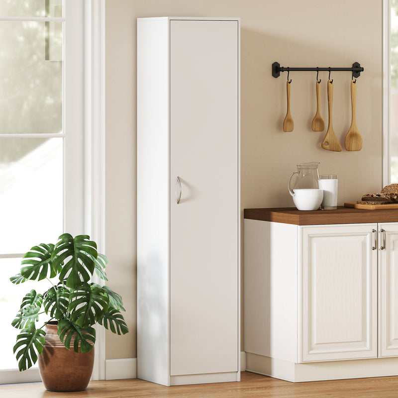 Slim Kitchen Cupboard with Adjustable Shelves for Narrow Spaces White