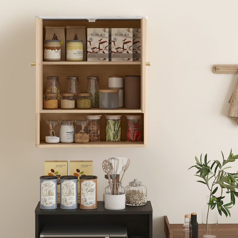 Wall Mounted Bathroom Cabinet with Adjustable Shelf for Extra Storage Space Oak