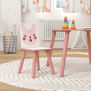 Kids Table and Chair Set with Easel and Storage Baskets for Arts and Crafts Pink AOSOM