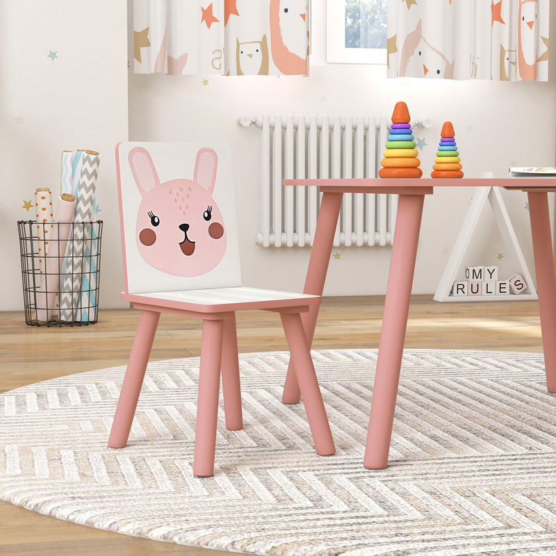 Kids Table and Chair Set with Easel and Storage Baskets for Arts and Crafts Pink AOSOM
