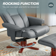 Manual Recliner Armchair with Matching Footstool for Home Comfort Lounge Grey