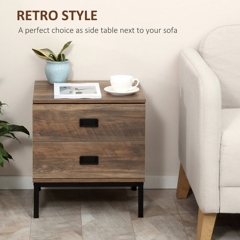 Bedroom Storage Set with Chest and Bedside Table for Organised Clothes and Essentials Coffee