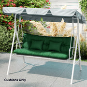 Garden Chair Cushion and Pillow Set for Comfortable Outdoor Seating Green AOSOM