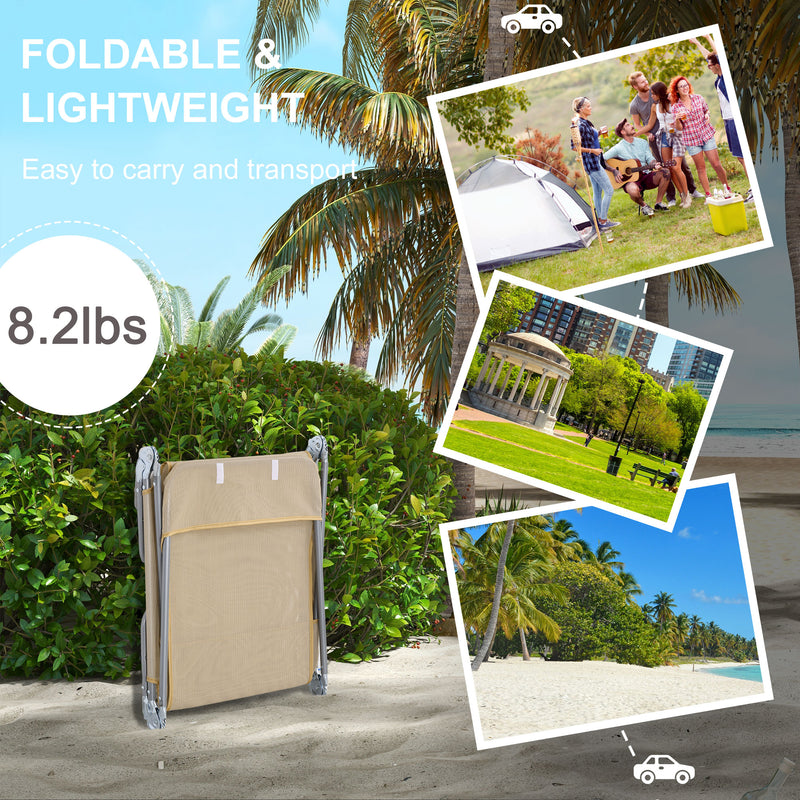 Set of 2 Reclining Garden Sun Loungers with Pillow and Steel Frames for Outdoor Relaxing, Brown