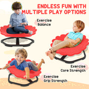 Flower Shaped Sensory Spinning Chair with Non Slip Base for Balance and Coordination Red AOSOM