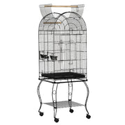 Large Bird Cage with Feeding Stand and Wheels for Easy Mobility 153cm, Grey