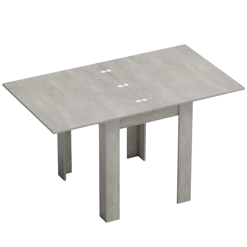 Extendable Dining Table for Small Spaces Seats 4 to 6 with Hidden Leaf Grey Wood Effect