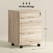 Two Drawer Lockable Filing Cabinet Wood Effect for Home Office by HOMCOM