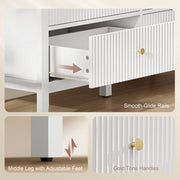 White 6 Drawer Chest of Drawers With Fluted Drawer Fronts and Gold Knobs - 100x40x78cm Homcom