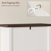 Slim Shoe Storage Cabinet for Narrow Hallways with Flip Drawers and Adjustable Shelves White Homcom