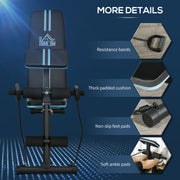 Foldable Adjustable Weight Bench for Strength Training and Sit Ups in Blue by HOMCOM AOSOM