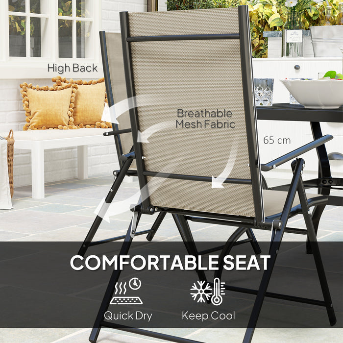 Five Piece Steel Frame Patio Set in Khaki and Black by Outsunny