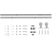 Sliding Door Hardware Kit for Quiet Wood Doors with Rustproof Stainless Steel Track Silver AOSOM