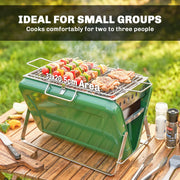 Portable Charcoal BBQ Grill for Easy Outdoor Cooking and Picnics Dark Green Outsunny