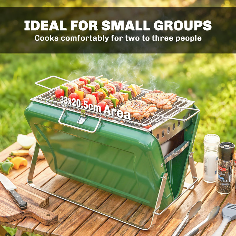 Portable Charcoal BBQ Grill for Easy Outdoor Cooking and Picnics Dark Green Outsunny