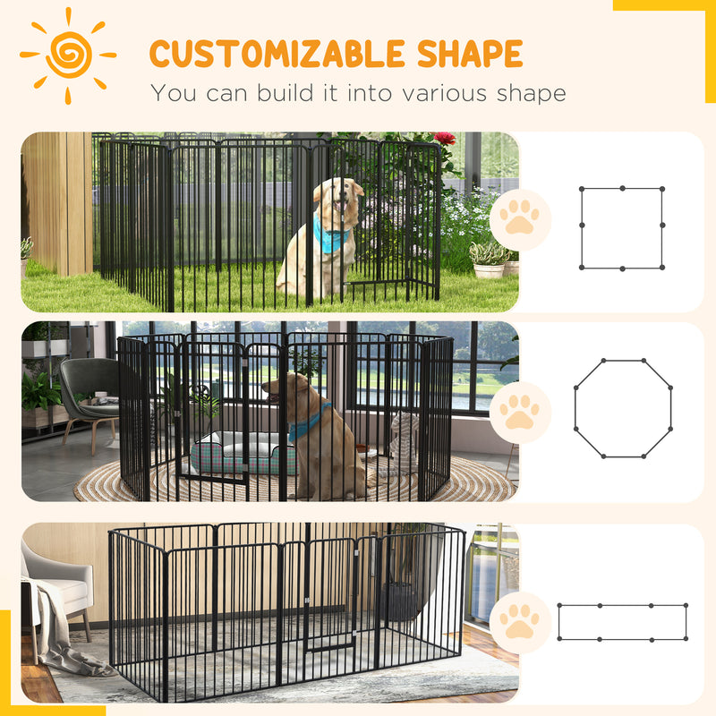 Heavy Duty 8 Panel Dog Playpen for Indoor and Outdoor Use Ideal for All Dog Sizes Black