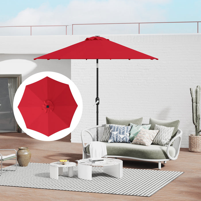 Red 3m Replacement Parasol Canopy with UPF 50 Plus and Top Vent Fits 8 Rib Frames by Outsunny