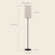 Modern Black Floor Lamp with Linen Shade and Foot Switch for Living Room or Bedroom by HOMCOM