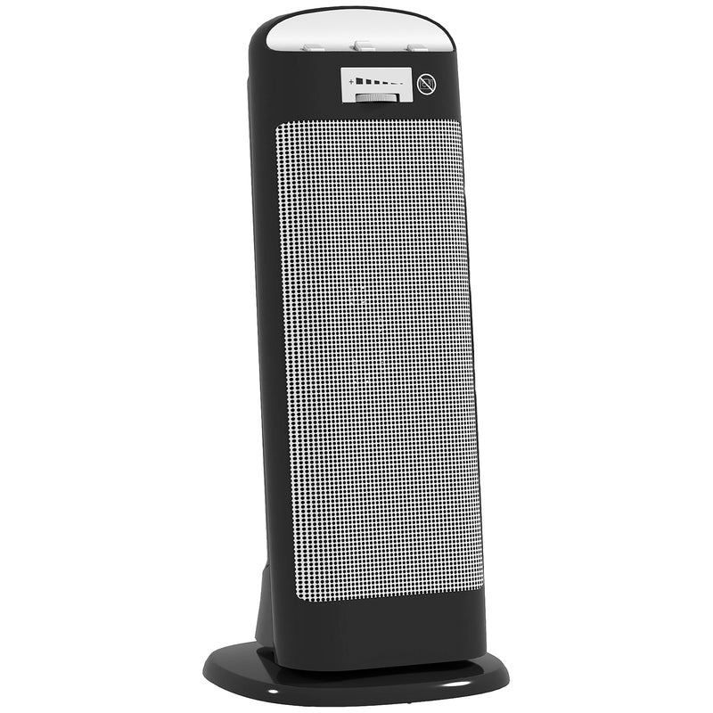 2000W Ceramic Electric Fan Heater With Thermostat And Oscillation For Home Office Black