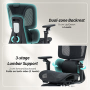 Ergonomic High Back Mesh Office Chair With Lumbar Support For Home Or Work, Black AOSOM
