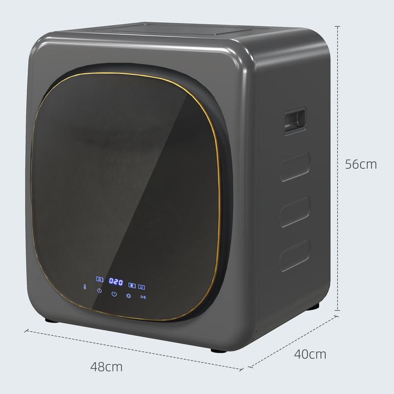 4kg Compact Vented Tumble Dryer with Smart Mode and Deodorise Function for Home, Grey