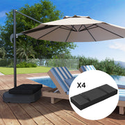 Set of 4 Black Parasol Base Weights 25kg Fillable Sandbags With Handles by Outsunny