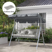 Light Grey Garden Chair Cushion Set with Ties and Pillows (Cushions Only)