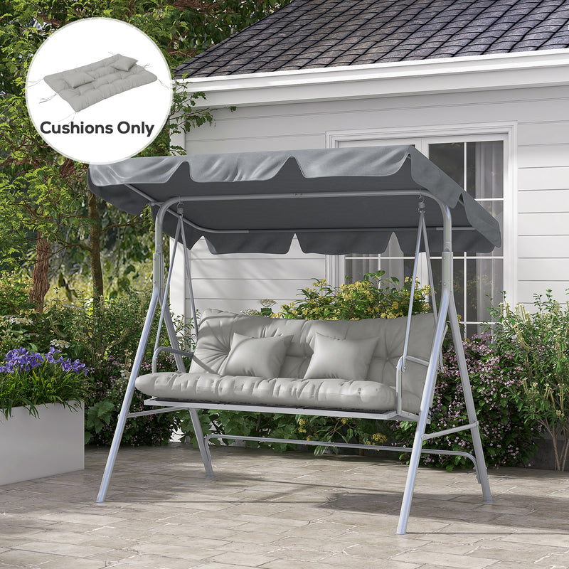 Light Grey Garden Chair Cushion Set with Ties and Pillows (Cushions Only)