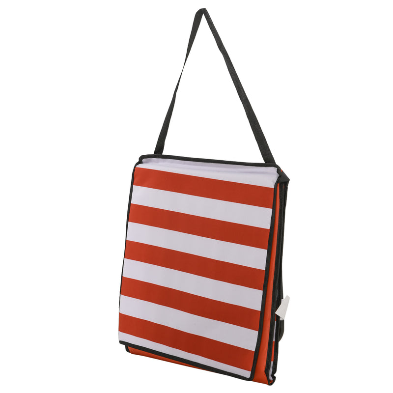 Folding Beach Chair Set with Adjustable Backrest and Carry Bag for Easy Transport Red Outsunny