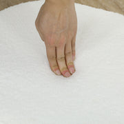 Set of 4 White Boucle Dining Chairs with Metal Legs and Padded Seat for Home