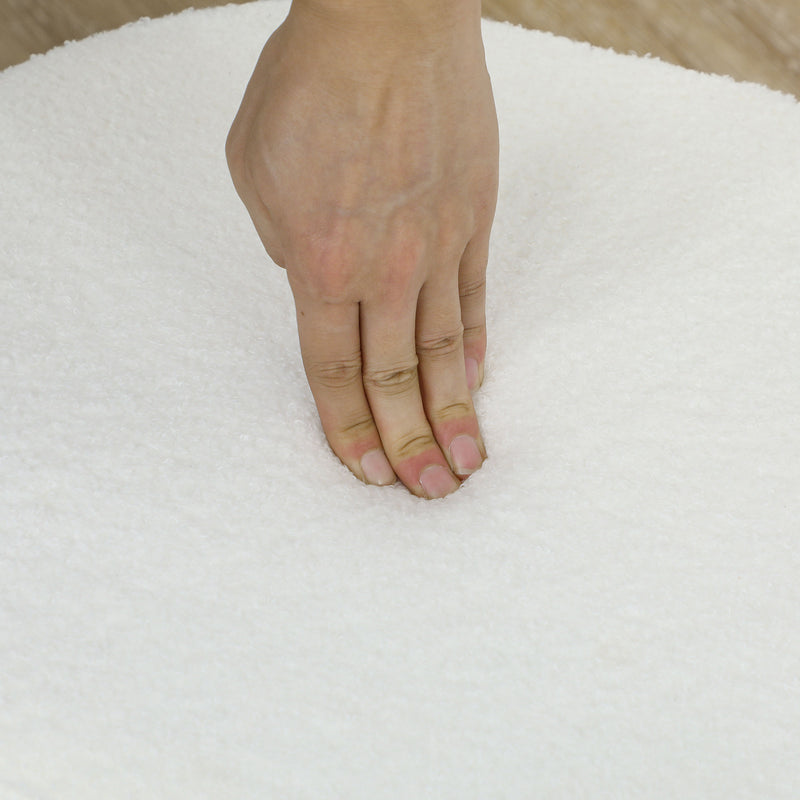 Set of 4 White Boucle Dining Chairs with Metal Legs and Padded Seat for Home