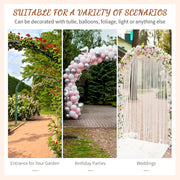 Metal Garden Arch with Trellis Sides for Climbing Plants and Outdoor Decor Dark Grey Outsunny