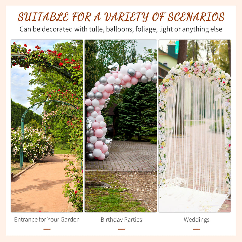 Metal Garden Arch with Trellis Sides for Climbing Plants and Outdoor Decor Dark Grey Outsunny