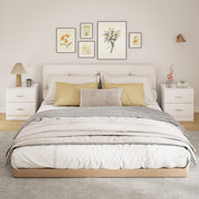HOMCOM Set of 2 Modern Nightstands, Bedside Tables with 2 Storage Drawers, Accent End Table for Bedroom and Living Room, White AOSOM