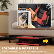 Portable Elevated Dog Bed with Breathable Mesh for Indoor and Outdoor Use Red